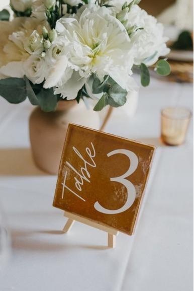 Plan de table mariage terracotta
