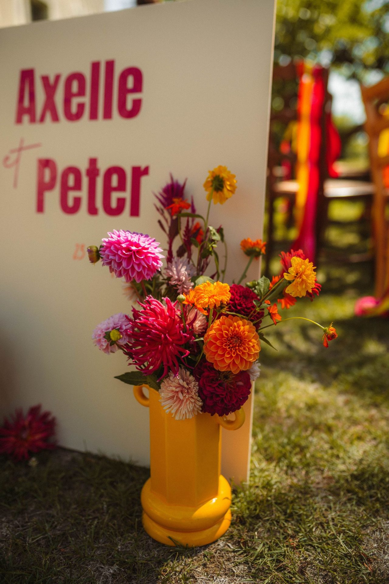 Fleurs colorées mariage