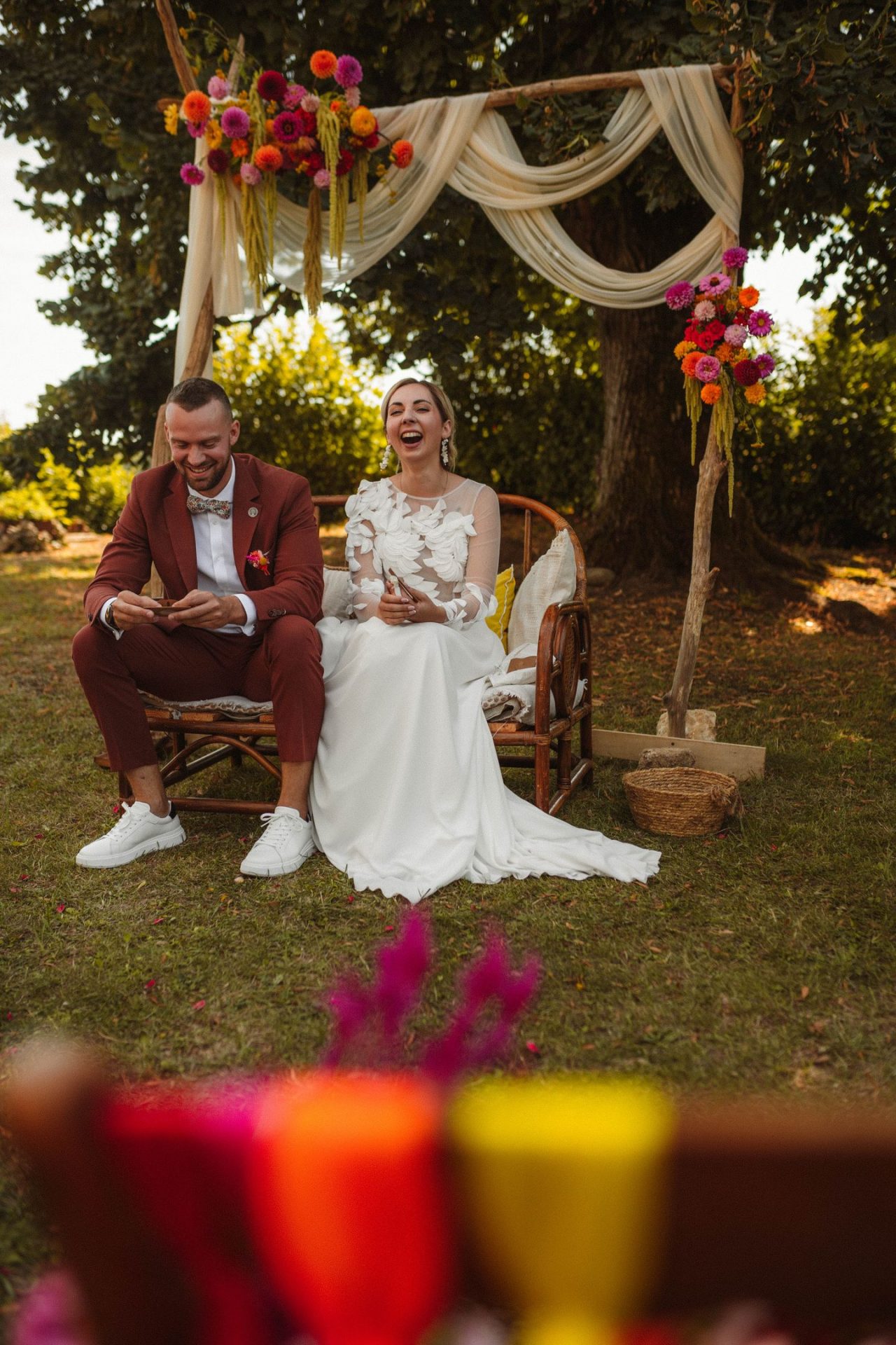 Cérémonie colorée mariage